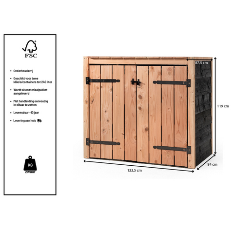 Container Ombouw Hout  Volente 2 Containers - Kliko Ombouw - Dubbel Yente