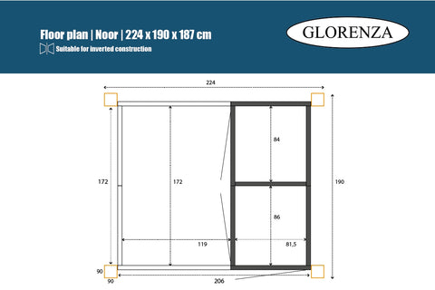 Konijnenren Aluminium Glorenza Noor met Nachthok en Douglas Staanders - diverse afmetingen en gaastypes