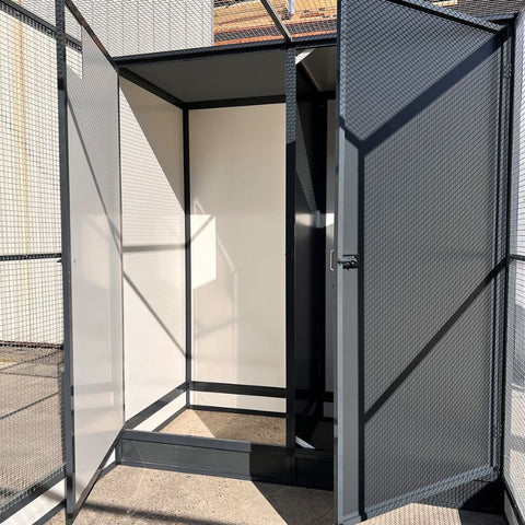 Konijnenren Aluminium Glorenza Noor met Nachthok en Douglas Staanders - diverse afmetingen en gaastypes