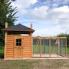 groot konijnenhok Hooiberg Sanne XL met Ren voldux vooraanzicht 615x330x350cm