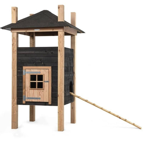houten hooiberg zwart op poten houten deur voorkant voldux Teun
