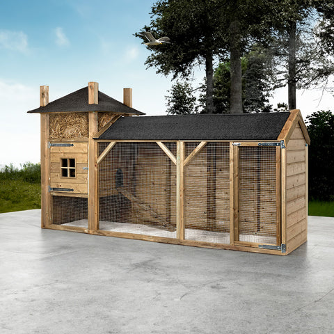 Konijnenhok Hooiberg Bouwpakket Glorenza Sterre - 340x110x190cm