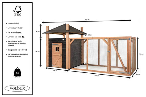 Konijnenhok Hooiberg Bouwpakket Vera XL - 507x215x300cm