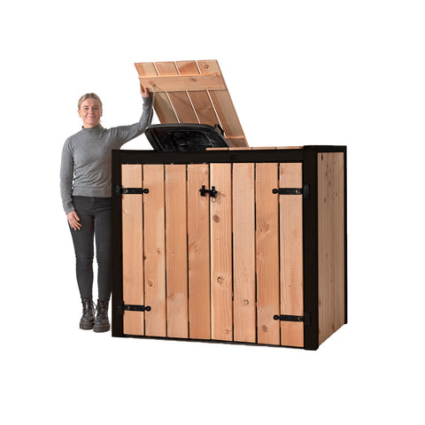 Container Ombouw Hout Volente 2 Containers - Kliko Ombouw Dubbel Mia