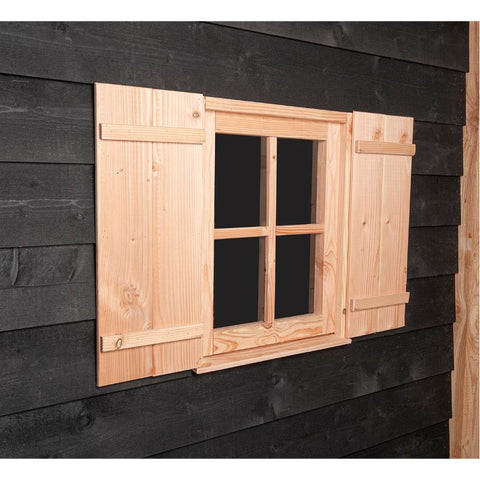 Konijnenhok met Schuilstal en houten schuur Volente Jan - 564x196x208cm