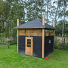 hooischuur groot konijnen geiten hooiberg houten deur maatwerk zwart douglas bouwpakket zijaanzichtvoldux