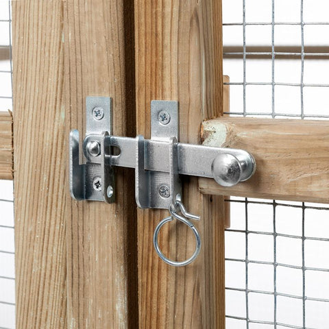 houten konijnenren met slot houten deur
