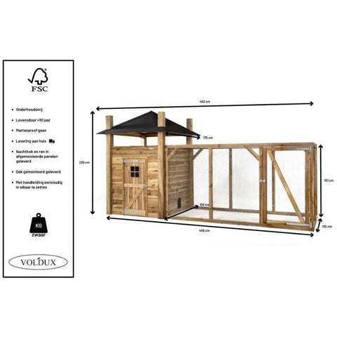 Afmetingen Konijnenhok Hooiberg Bouwpakket Loes XL Voldux